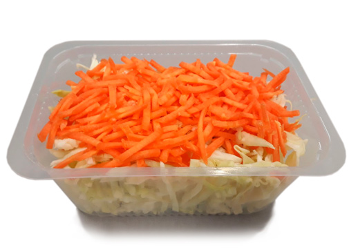 Bandeja de repollo y zanahoria